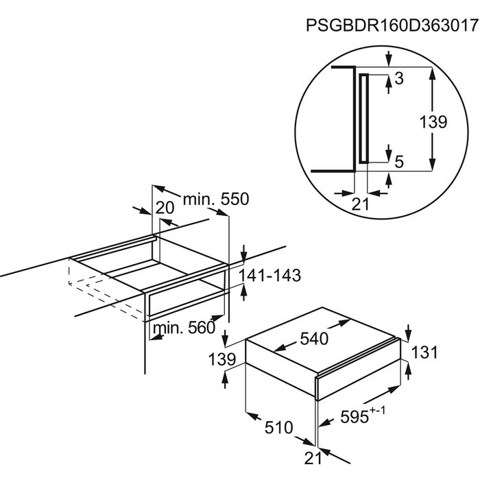 Installation Diagram with product measurements