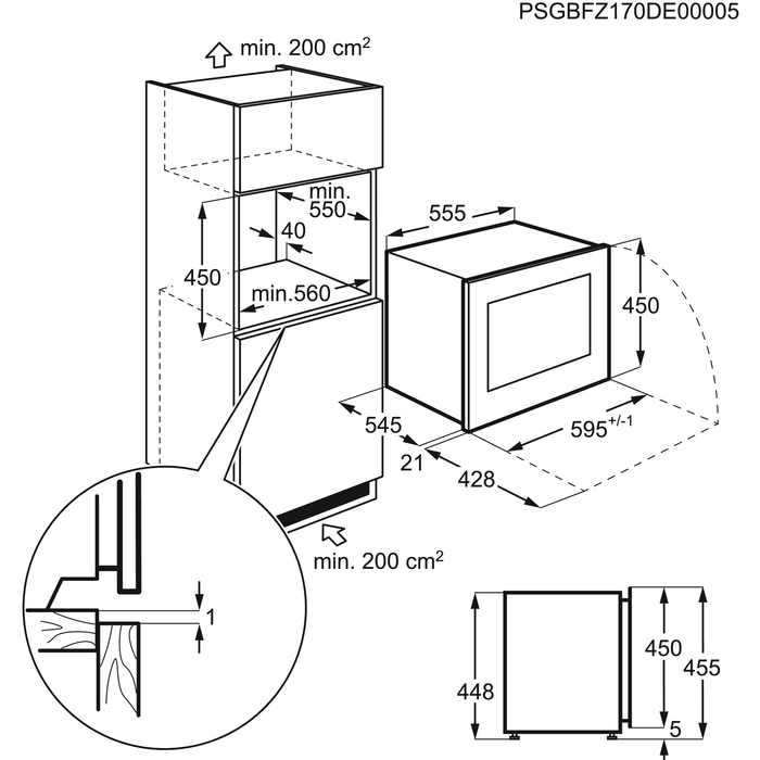 Installation Diagram with product measurements