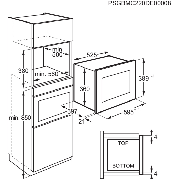 Installation Diagram with product measurements
