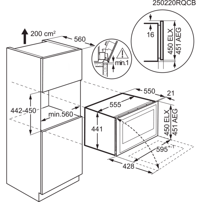 Installation Diagram with product measurements