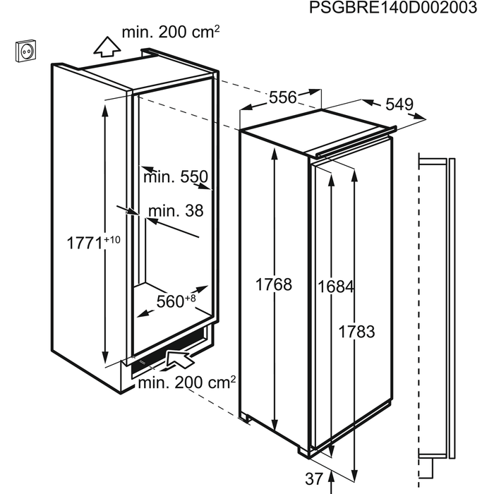 Installation Diagram with product measurements