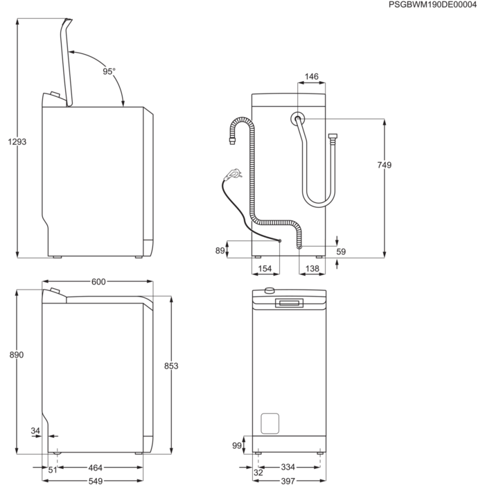 Installation Diagram with product measurements