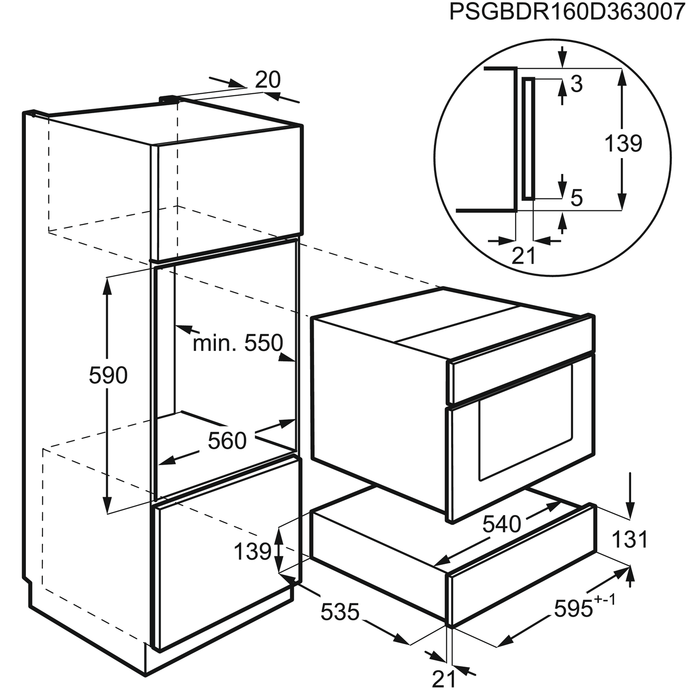 Installation Diagram with product measurements