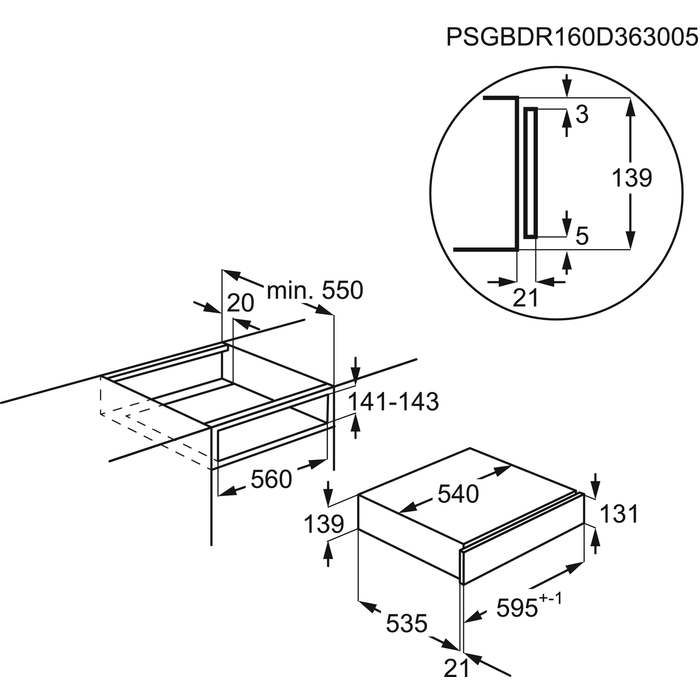 Installation Diagram with product measurements
