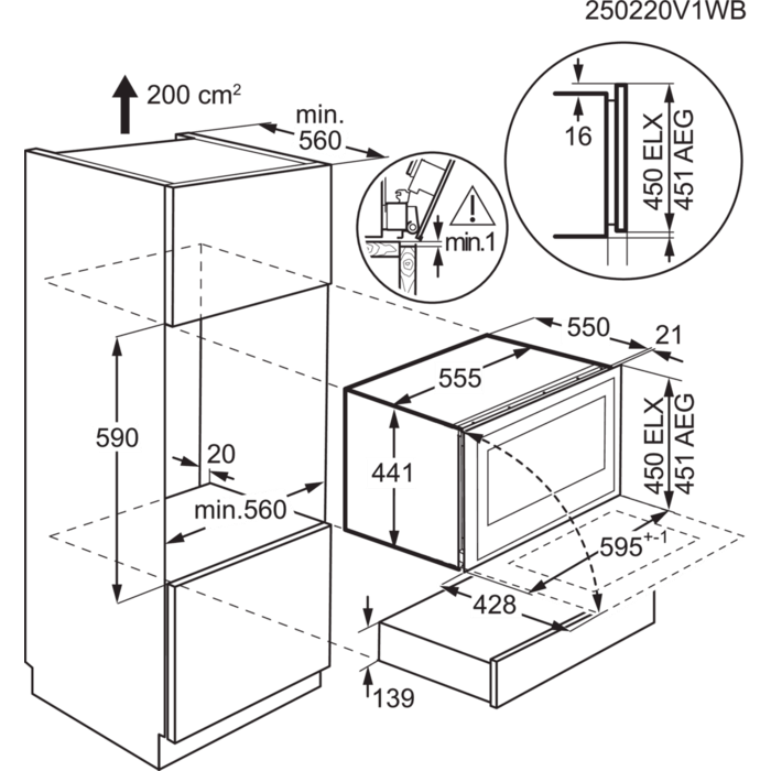 Installation Diagram with product measurements