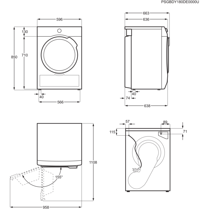 Installation Diagram with product measurements