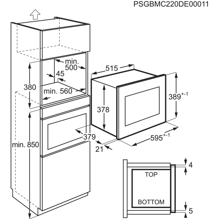 Installation Diagram with product measurements