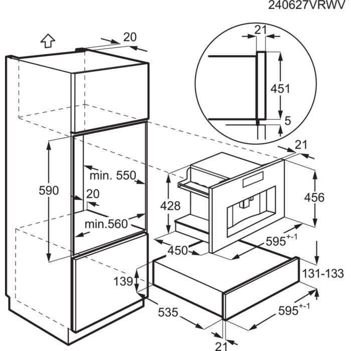 Installation Diagram with product measurements