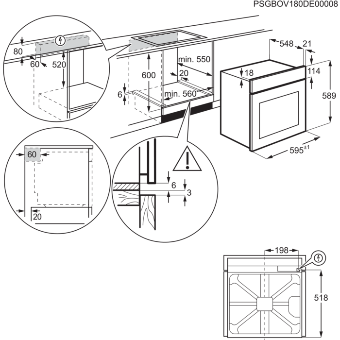 Installation Diagram with product measurements