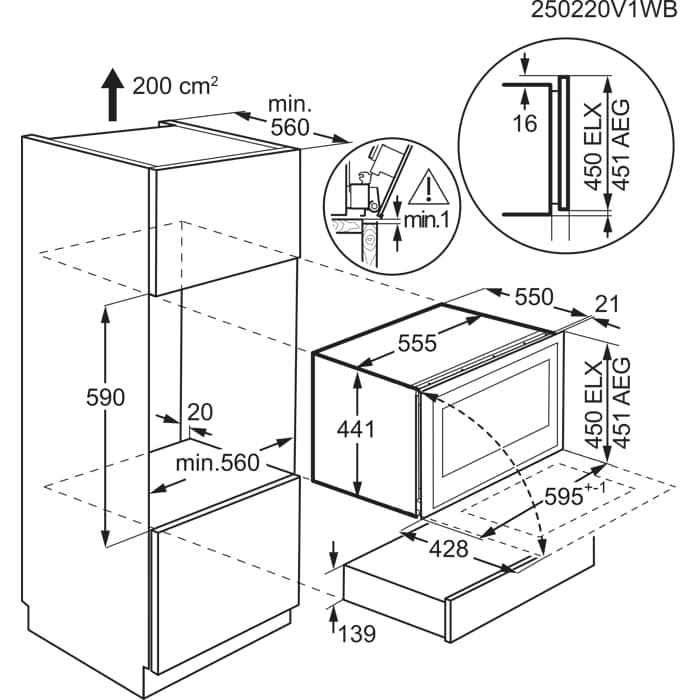 Installation Diagram with product measurements