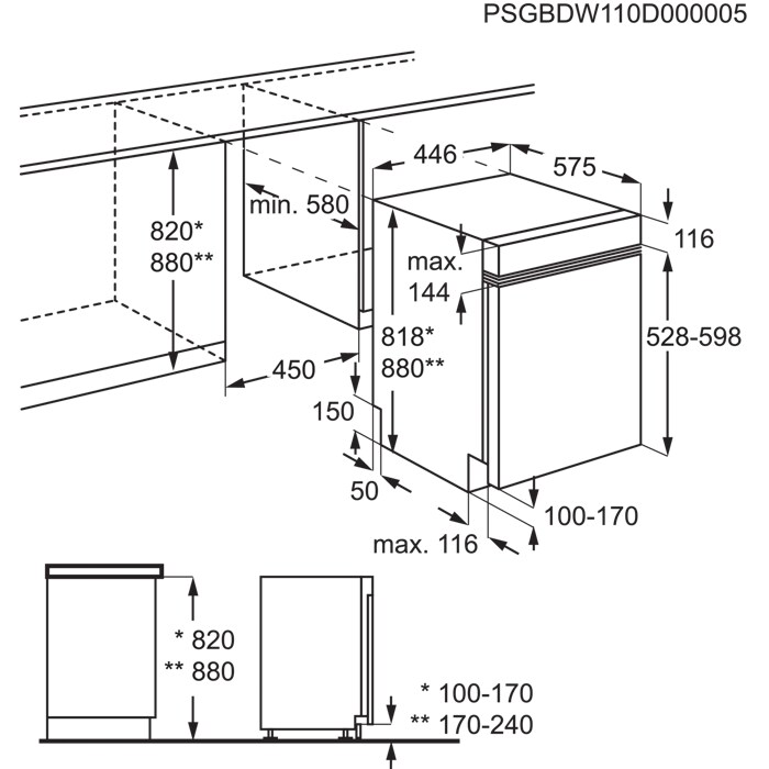 Installation Diagram with product measurements