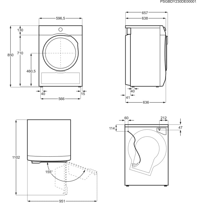 Installation Diagram with product measurements