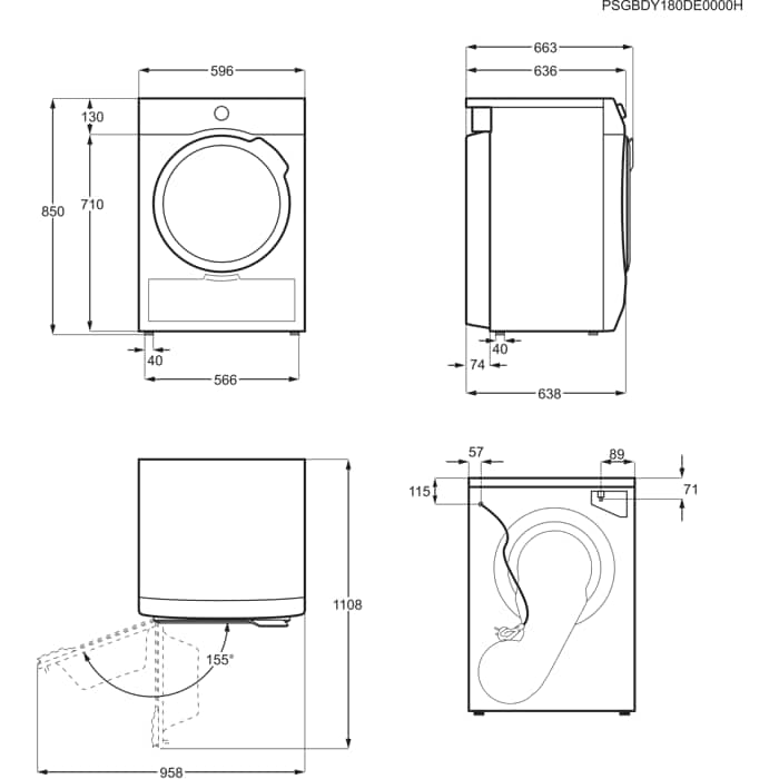 Installation Diagram with product measurements