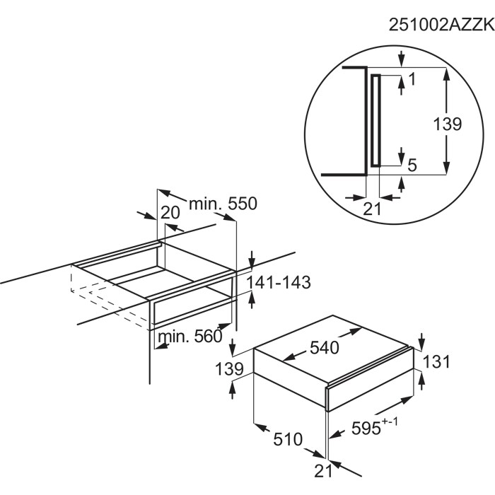 Installation Diagram with product measurements