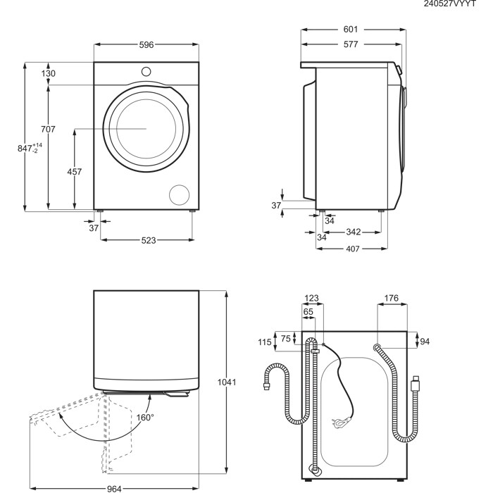 Installation Diagram with product measurements
