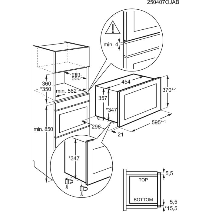 Installation Diagram with product measurements