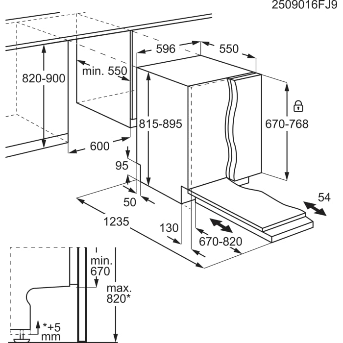 Installation Diagram with product measurements