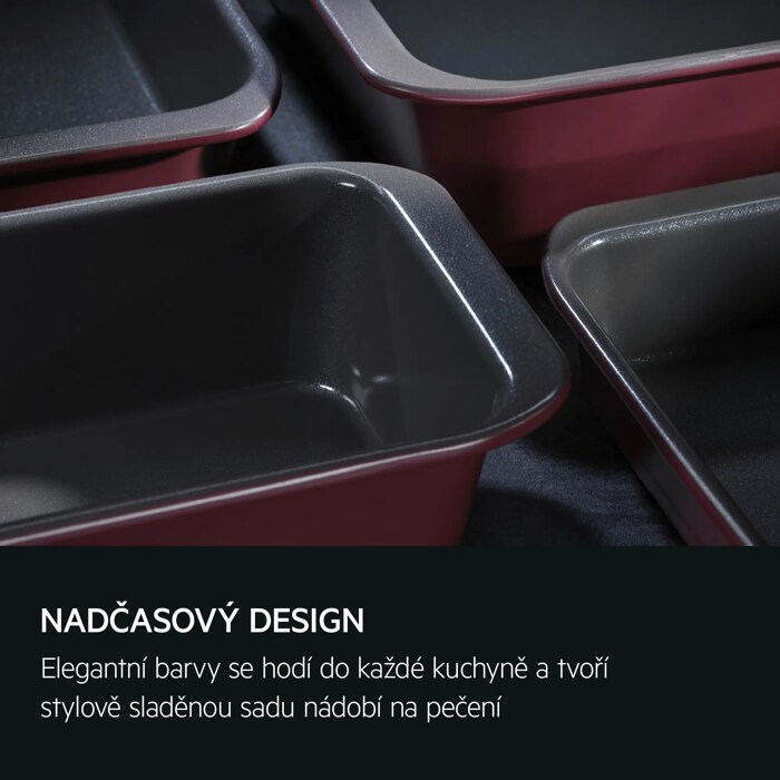 NADČASOVÝ DESIGN Elegantní barvy se hodí do každé kuchyně a tvoří stylově sladěnou sadu nádobí na pečení