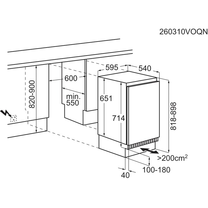 Installation Diagram with product measurements