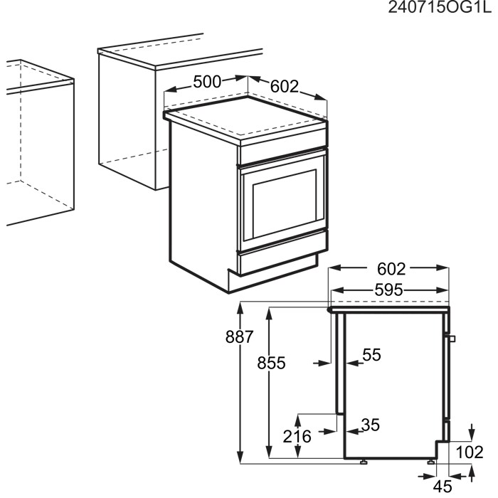 Installation Diagram with product measurements