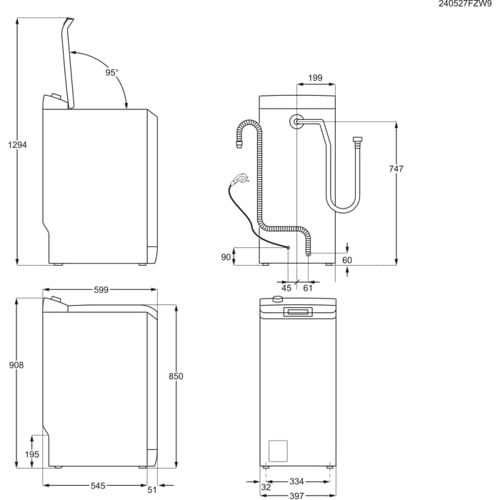Installation Diagram with product measurements
