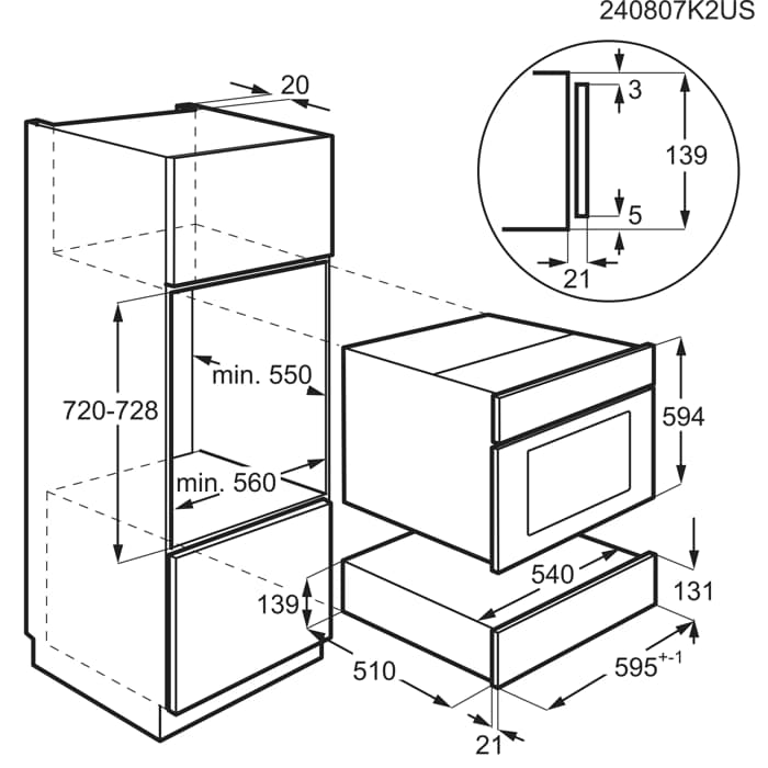 Installation Diagram with product measurements