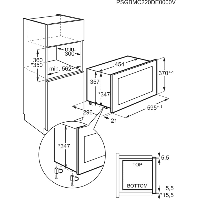 Installation Diagram with product measurements