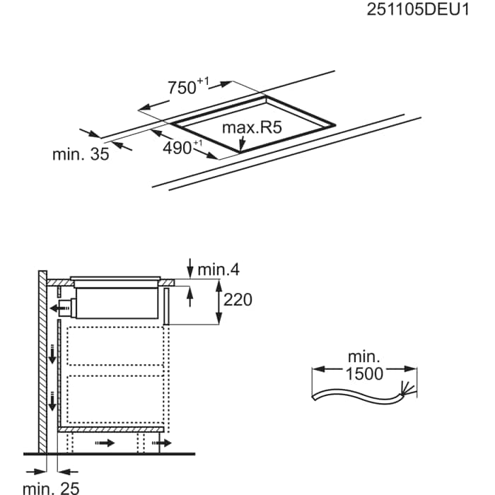 Installation Diagram with product measurements