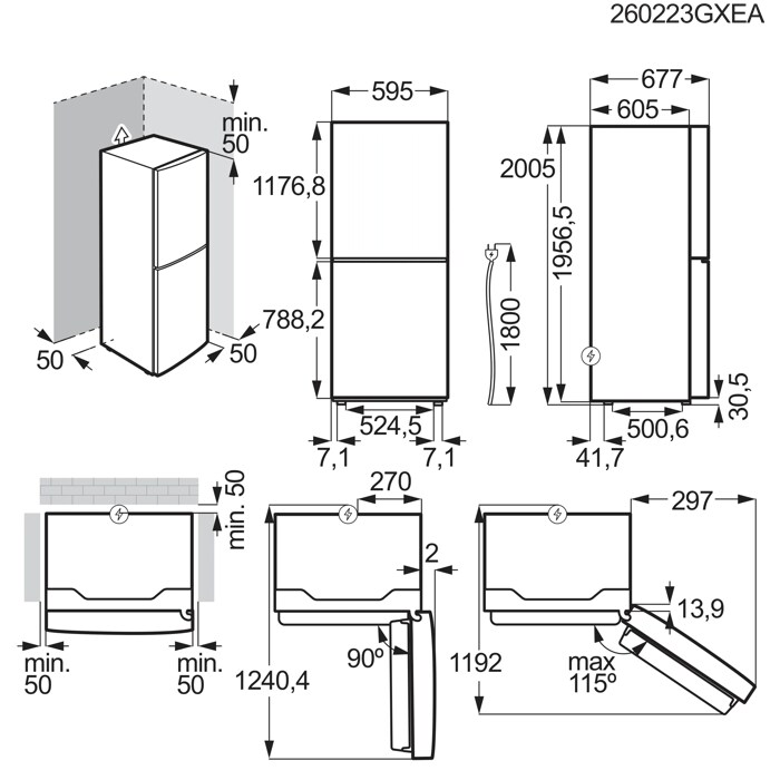 Installation Diagram with product measurements
