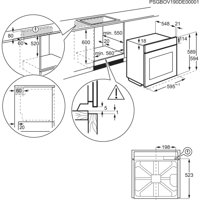 Installation Diagram with product measurements