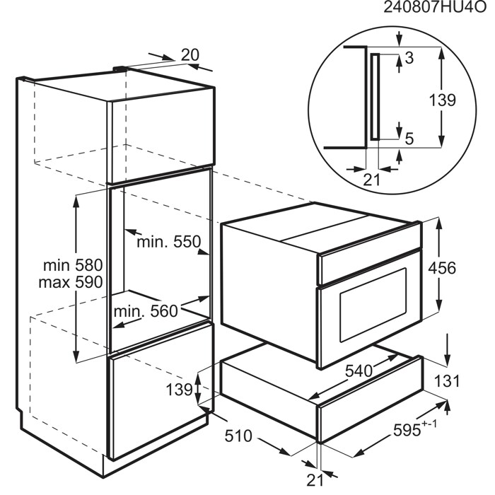 Installation Diagram with product measurements