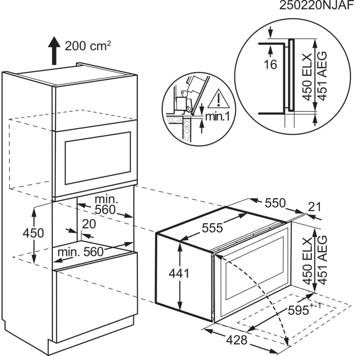 Installation Diagram with product measurements