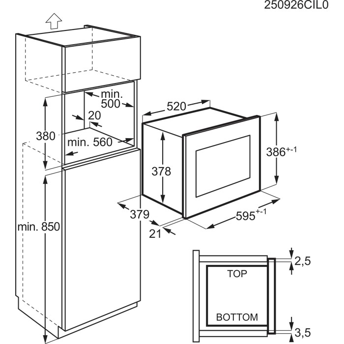 Installation Diagram with product measurements