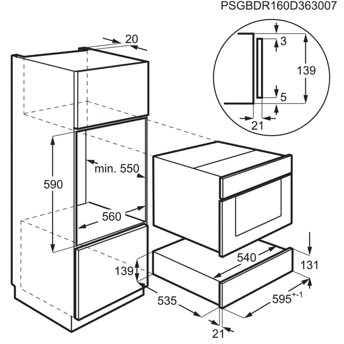 Installation Diagram with product measurements