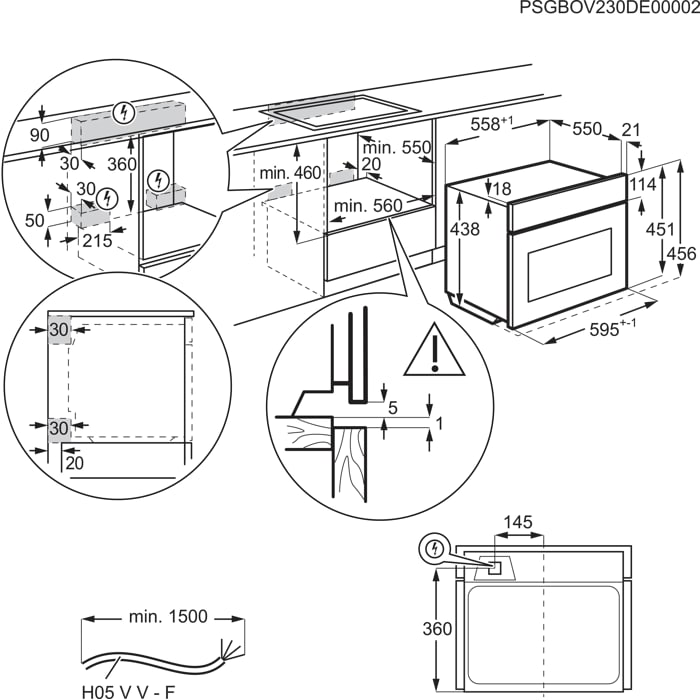 Installation Diagram with product measurements
