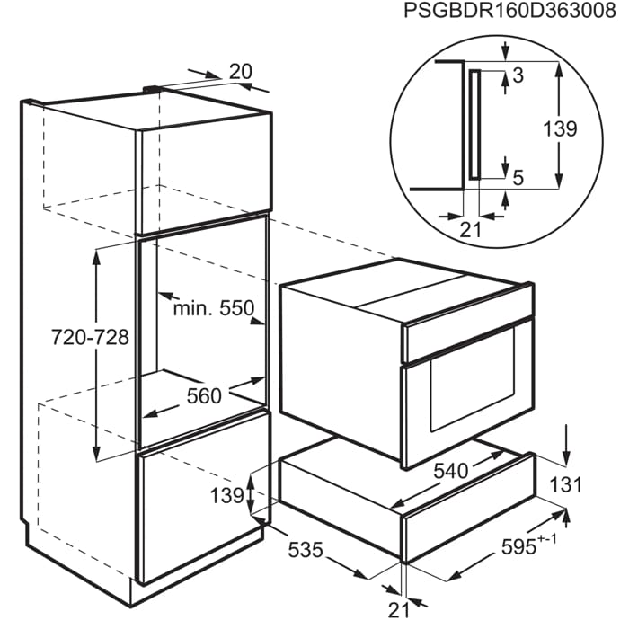 Installation Diagram with product measurements