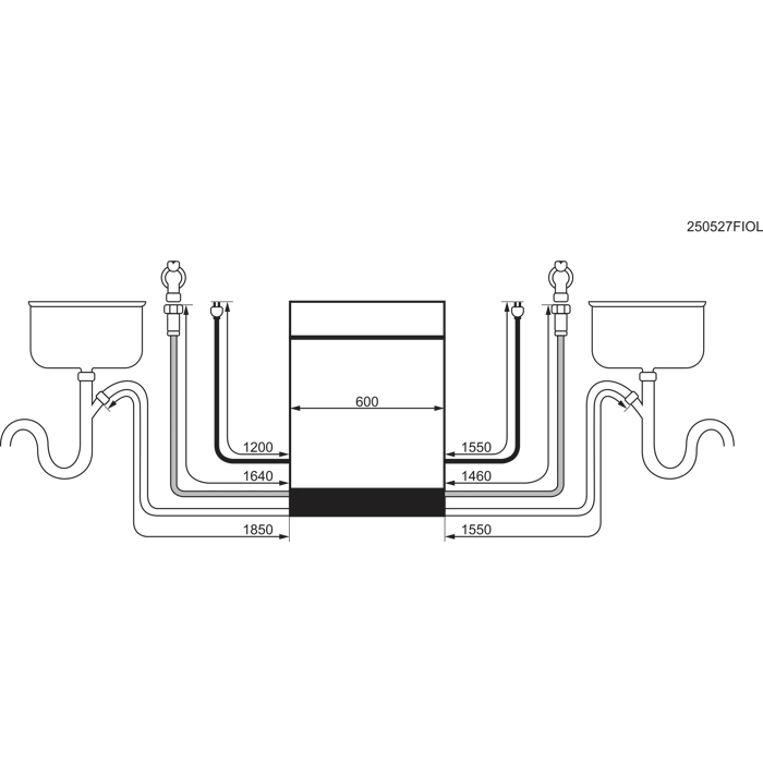 Installation Diagram with product measurements
