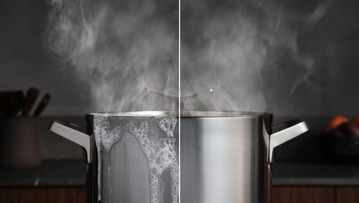 S funkcí SenseBoil® vs. bez SenseBoil®