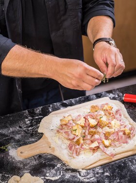 Příprava flammkuchen